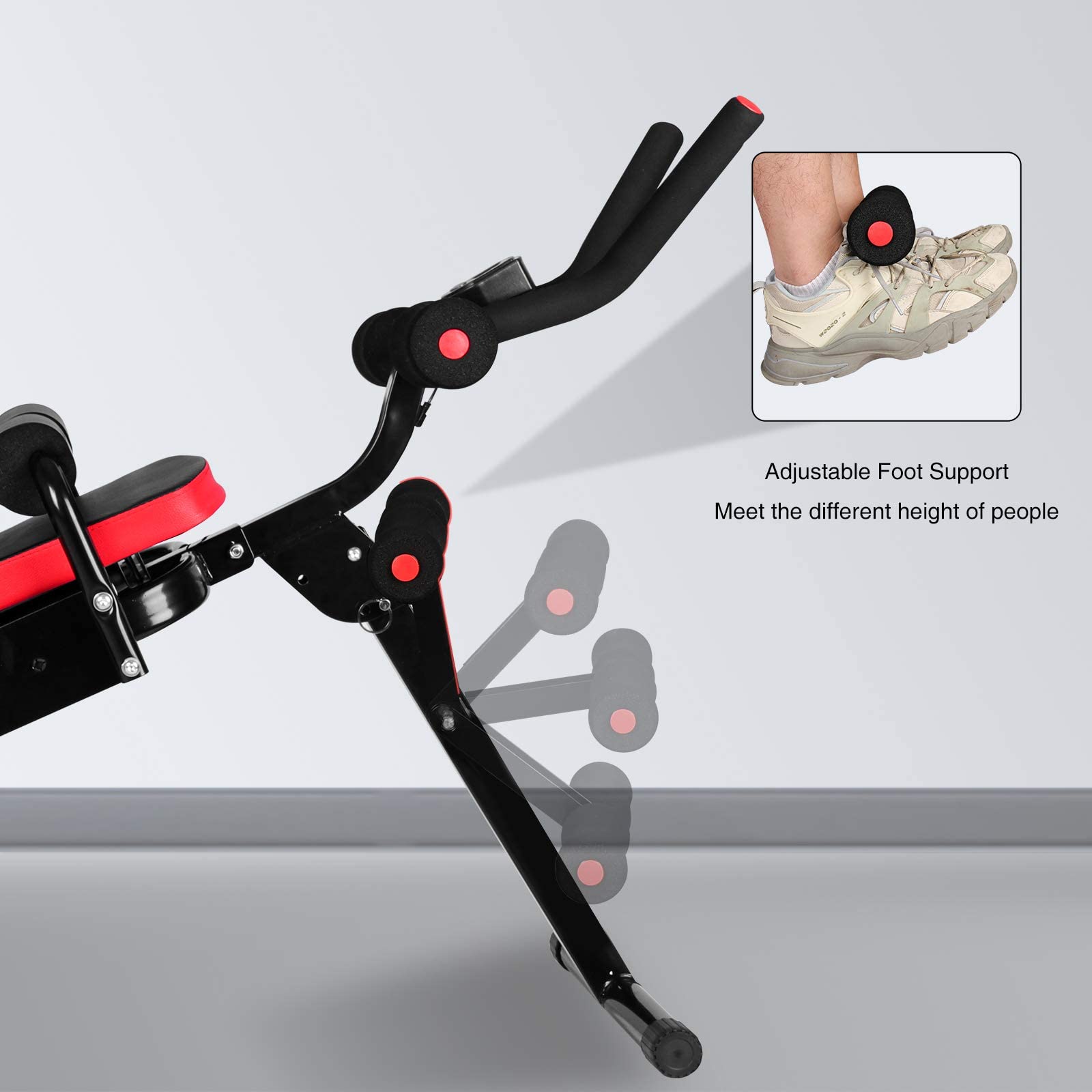 Bauchtrainer Bauchmuskeltrainer für Zuhause Multifunktionale Trainingsgerät für Ganzkörpertraining Abdominal Ab Machine mit LCD-Monitor Bauchmuskeltrainer Bauchmuskeltraining bis 150kg