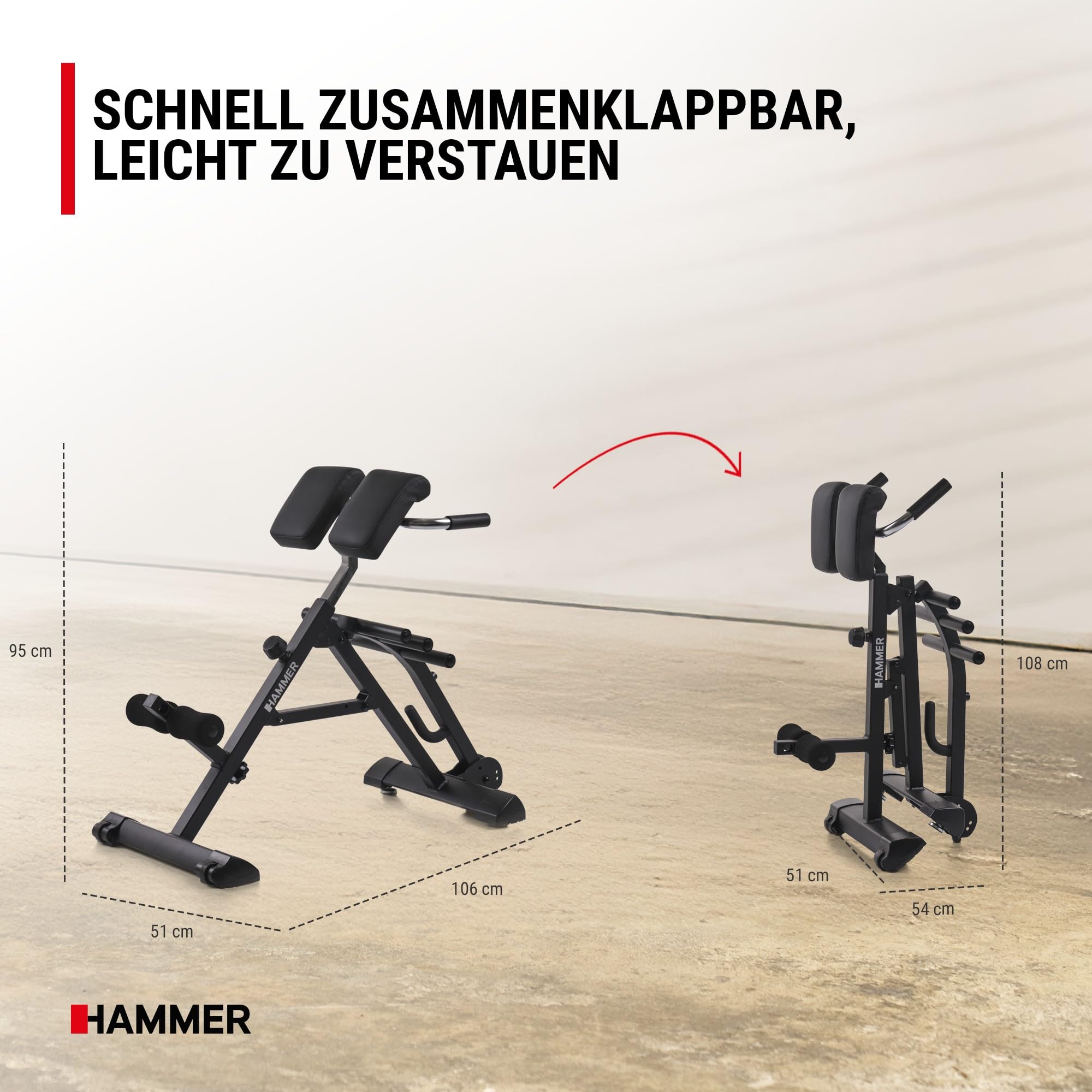 HAMMER Rückentrainer Tricon Flex, 3 in 1 Rücken-Komplett-Trainer für spürbare Wirbelsäulen- und Ischiasentlastung