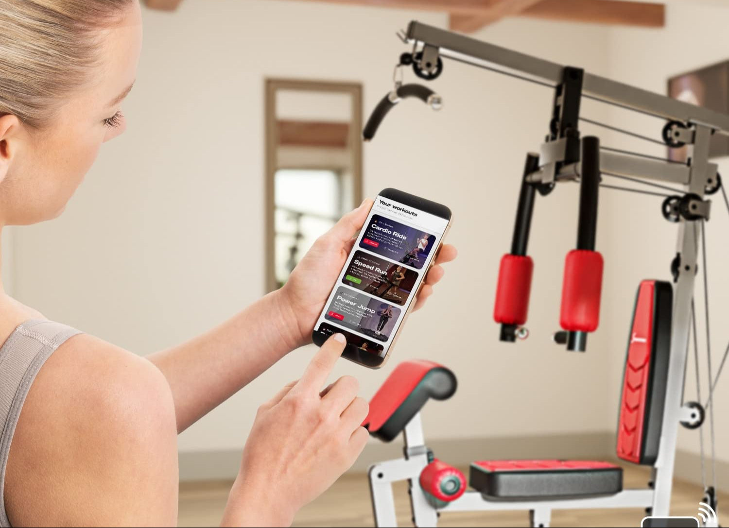 Kraftstation HGX100/HGX150/HGX200/HGX300, bis zu 80kg, Deutsche Qualitätsmarke, Bodybuilding Sportstech Multifunktions-Homegym mit Stepper und Powertower oder Beinpresse, Fitnessstation für Zuhause