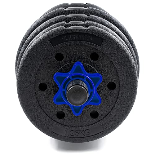 C.P.Sports 2in1 Kurzhantel & Langhantel Set 30kg / 40kg | Hantelscheiben – Gewichte – Hantelstangen | verstellbare Hanteln – Hantelset für Krafttraining, Fitness, Home Gym (blau-schwarz )