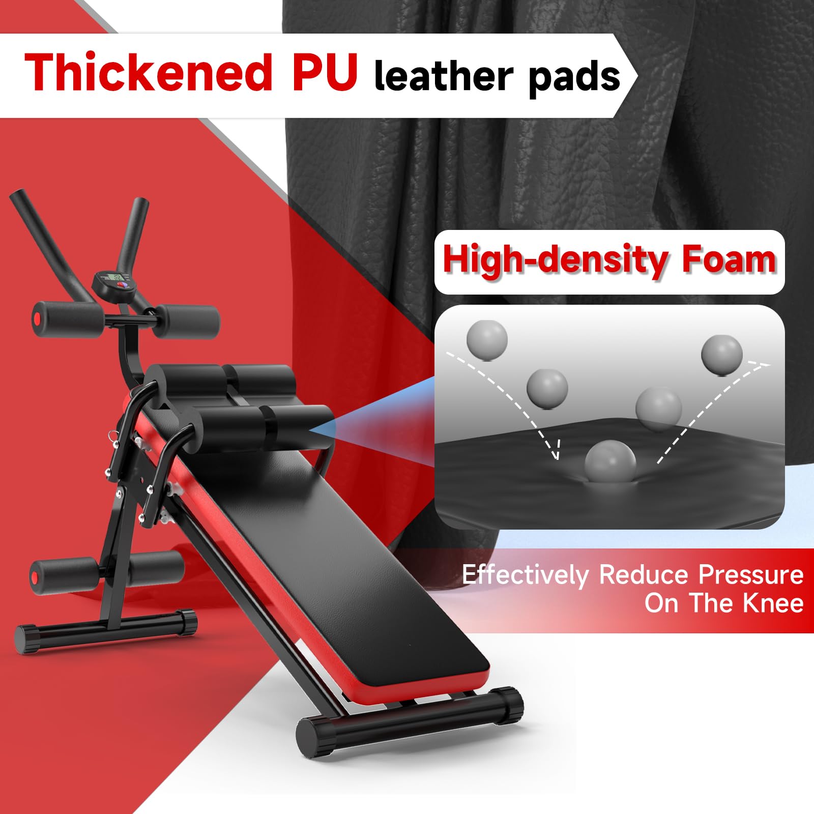 Bauchtrainer Bauchmuskeltrainer für Zuhause Multifunktionale Trainingsgerät für Ganzkörpertraining Abdominal Ab Machine mit LCD-Monitor Bauchmuskeltrainer Bauchmuskeltraining bis 150kg