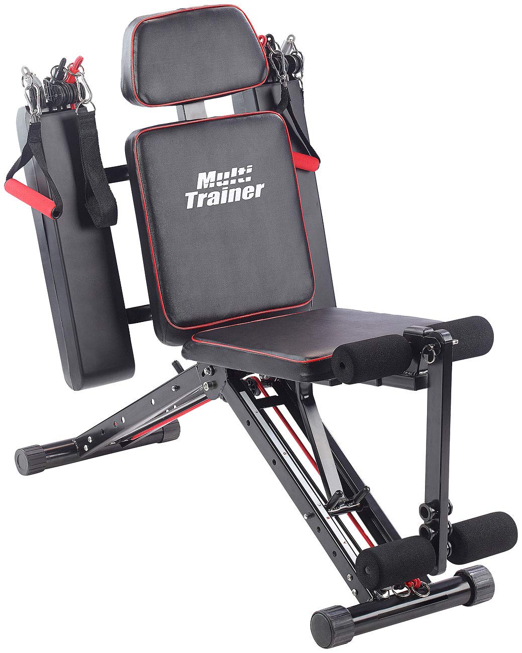 PEARL Sports Ganzkörper Trainer: 40in1 Ganzkörper Krafttrainer HT-640 mit 40 Übungen (Multitrainer, Kraftstation, Multifunktions Hantelbank)
