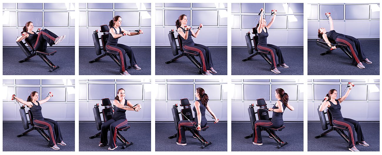 PEARL Sports Ganzkörper Trainer: 40in1 Ganzkörper Krafttrainer HT-640 mit 40 Übungen (Multitrainer, Kraftstation, Multifunktions Hantelbank)